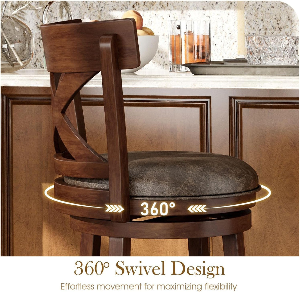 Sophia & William 26 Inch Swivel Bar Stools Set of 2, Counter Height Stools
