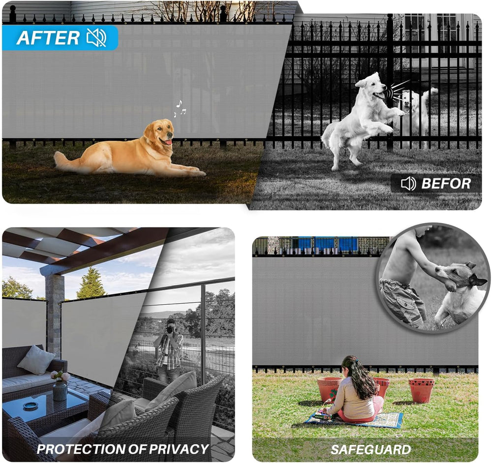 Patio Privacy Fence Screen 6' x 50' Outdoor Fence Cover Mesh Screen w...