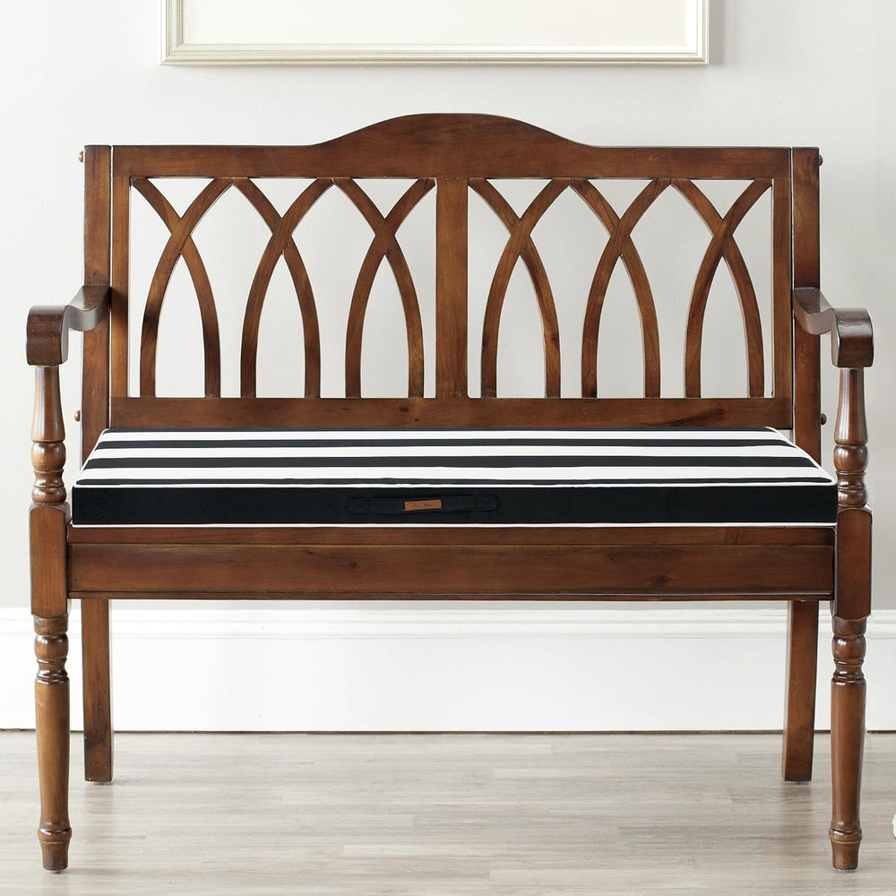 Outdoor Bench Cushion for Patio Furniture, 48x18Inch-Black White Stripe