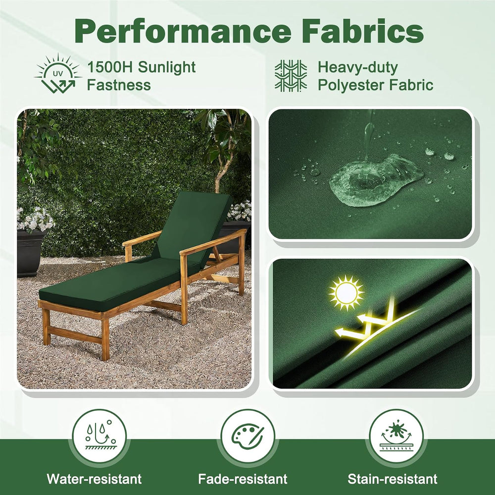 Chaise Lounge Cushions Outdoor, 72x 21x 3 Inch Waterproof & Fade-Resistan...