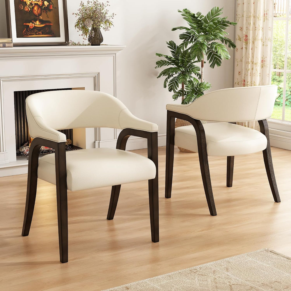 PU Leather Barrel Dining Chair Set of 4, Armchairs Set, No Table
