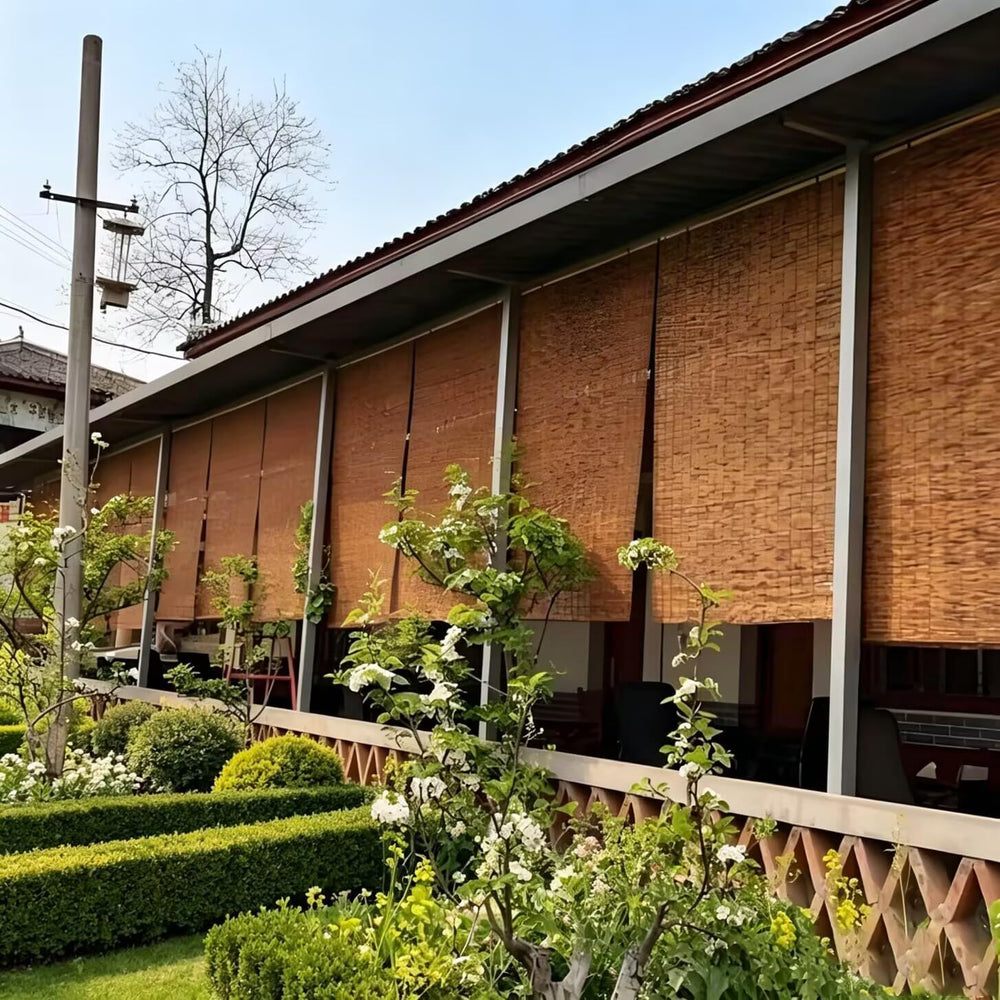 Reed Fencing Roll 4.92x25ft, 85% Shade Natural Bamboo Privacy Screen, Decorat...