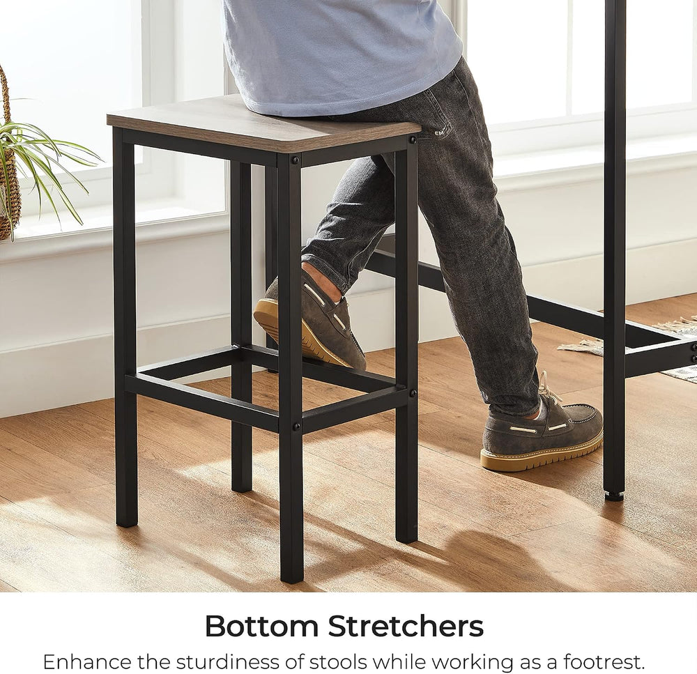 VASAGLE Bar Stools Set of 2, Backless, 25.6 Inches