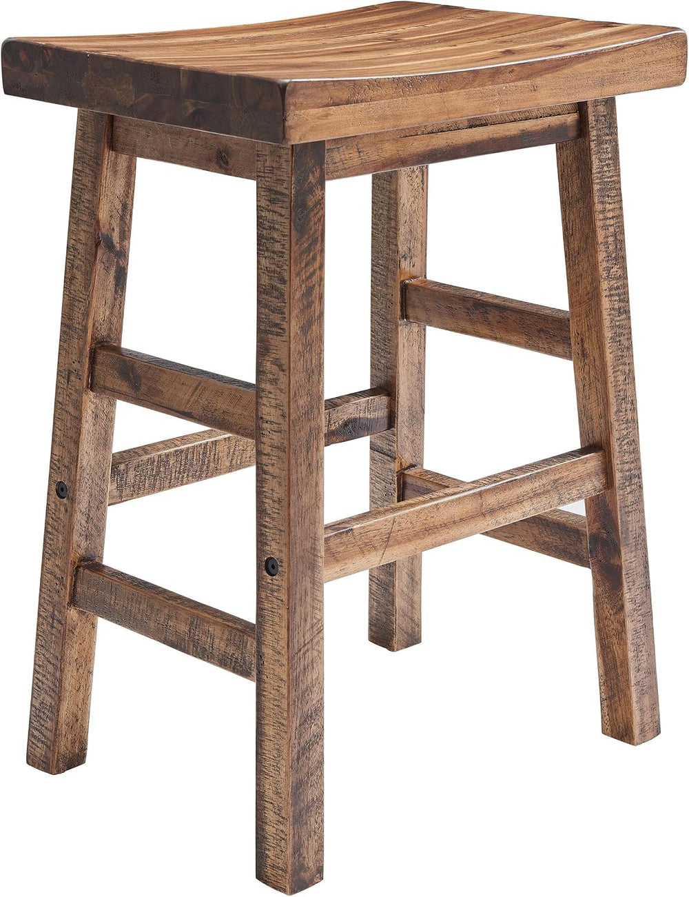 Alaterre Durango Solid Wood Rustic Bar Stool, Natural, 26-Inch