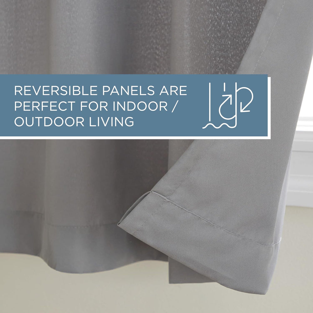 TOWN & COUNTRY BASICS Cabana Solid Heavyweight Indoor Outdoor Curtains, L...