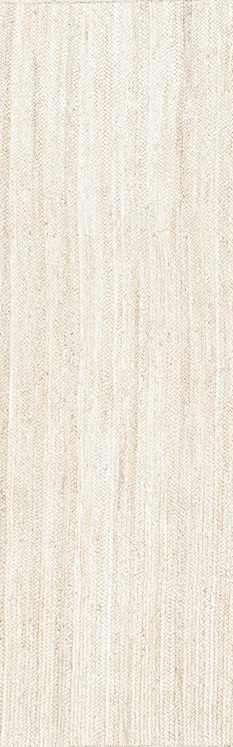 nuLOOM Rigo Off White Solid Flatweave Runner Rug, 2' x 16'