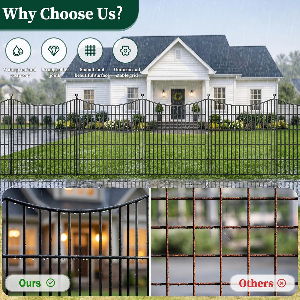 No Dig Dog Fence Outdoor for Yard, 24 in(H) X 10 ft(L)