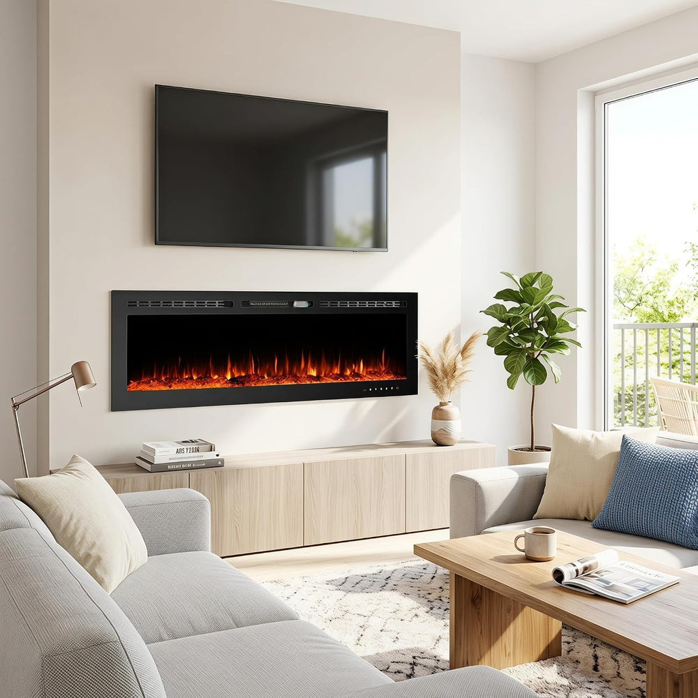 CharaVector 60 inch 750W/1500W Electric Fireplace Inserts with Remote Control...