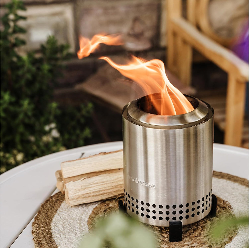Solo Stove Mesa, 5.1 Inch Tabletop Fire Pit with Stand - Smokeless, Stainless...