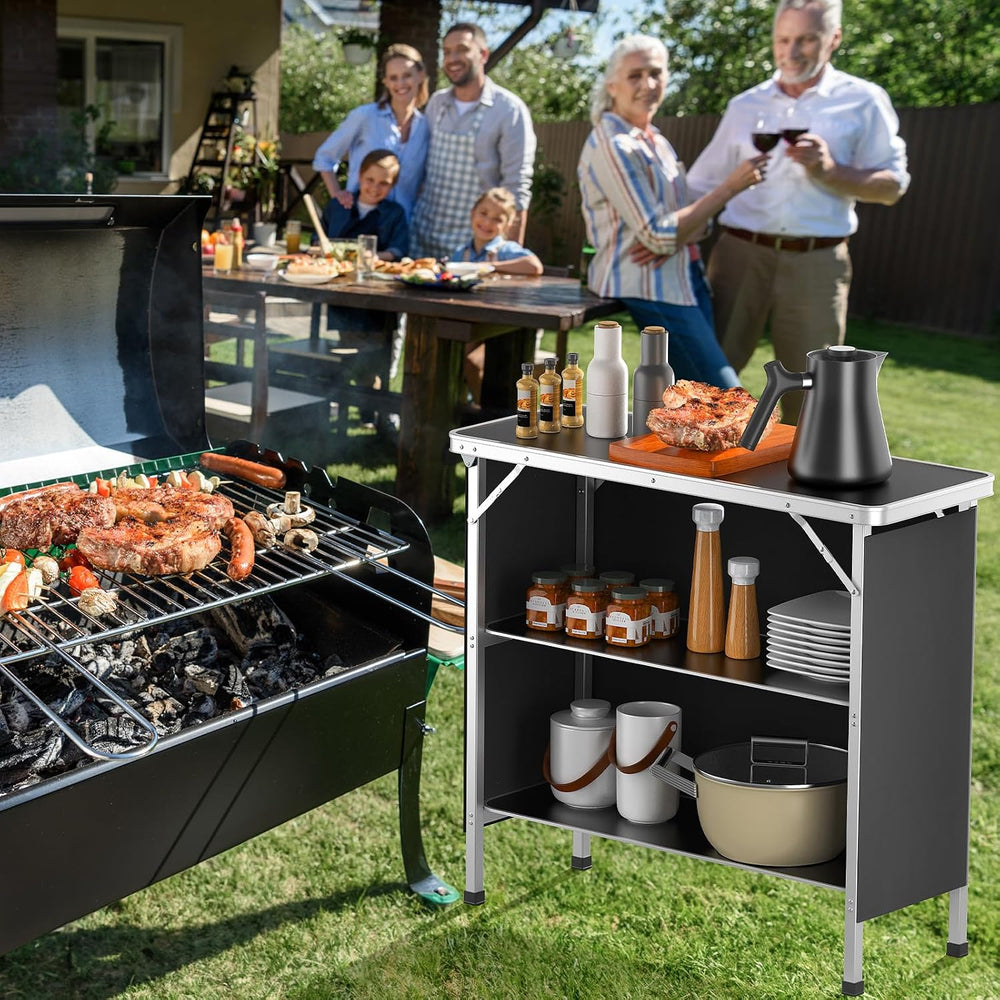 VINGLI Camping Table, Aluminum Portable Bar Table 39''L x 34''...