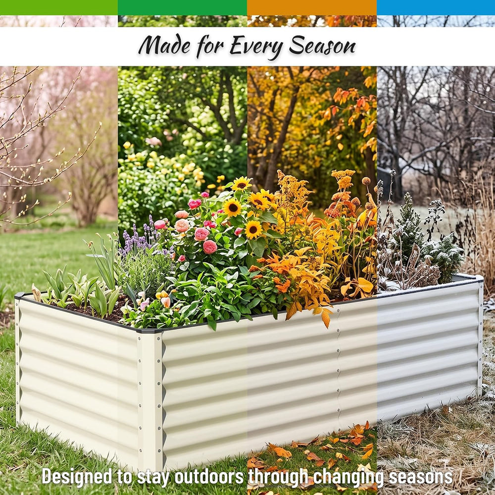 SnugNiture Galvanized Raised Garden Bed 6x3x2FT Outdoor Large Metal Planter B...