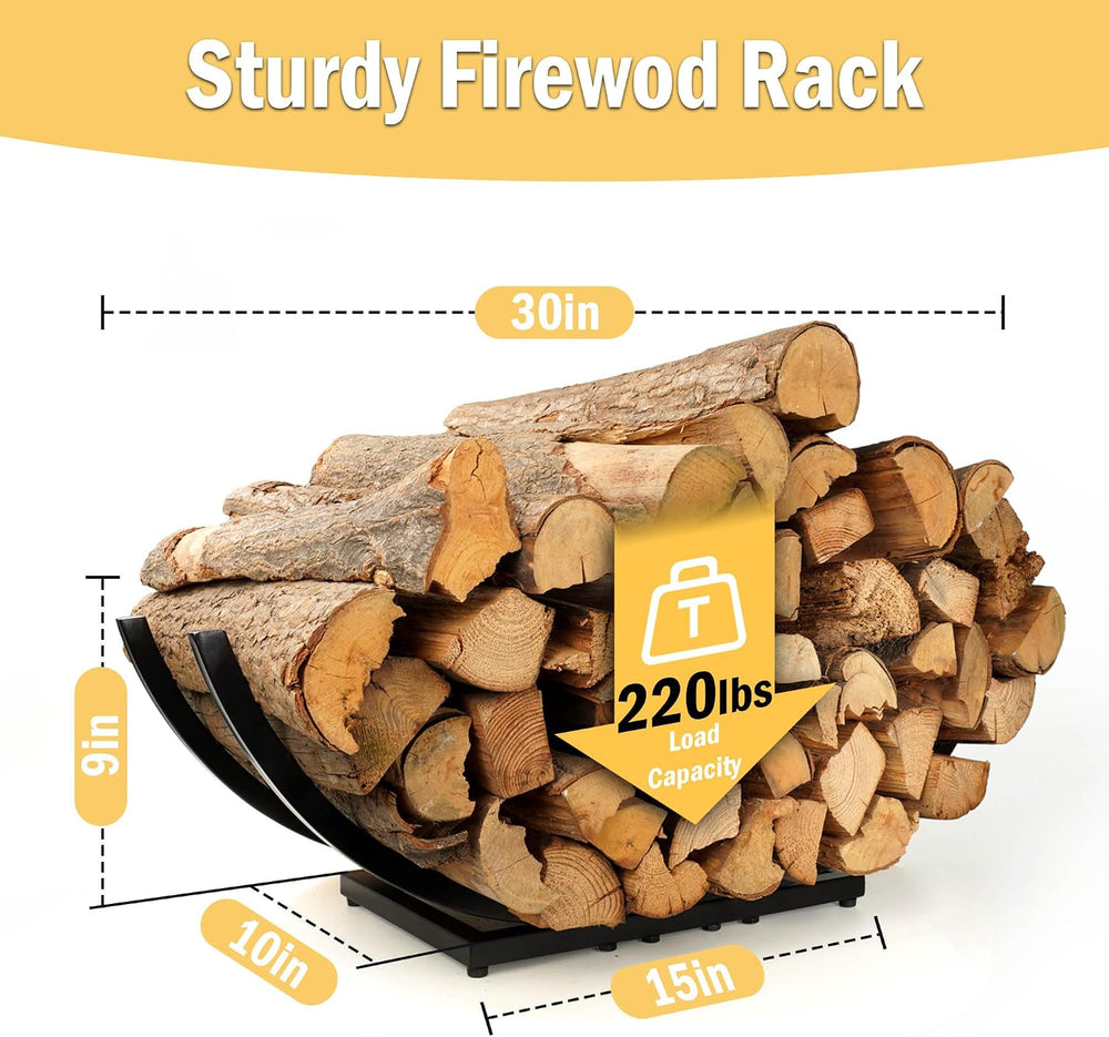 Curved Firewood Rack Firewood Holder: 30 Inch Heavy Duty Firewood Holder