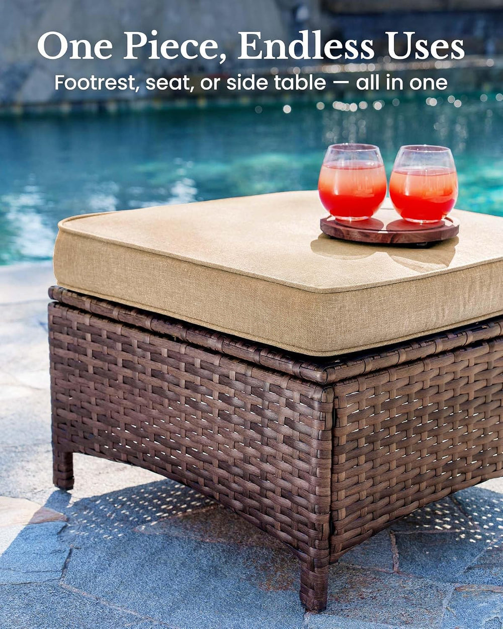 HILLGA 5-Piece Luxury Patio Furniture Set with 6" Thick Cushions, Weathe...