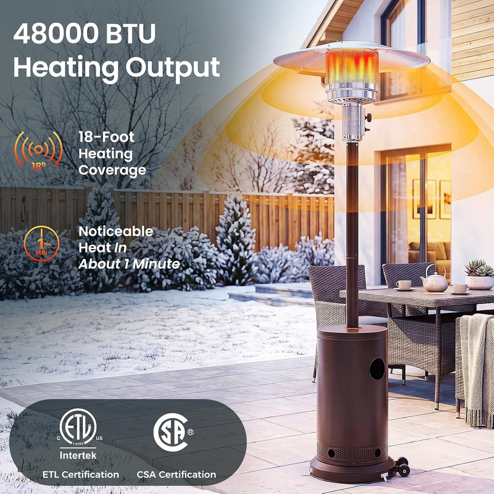 Sweetcrispy 48,000 BTU Patio Heaters for Outdoor Use with Wheels