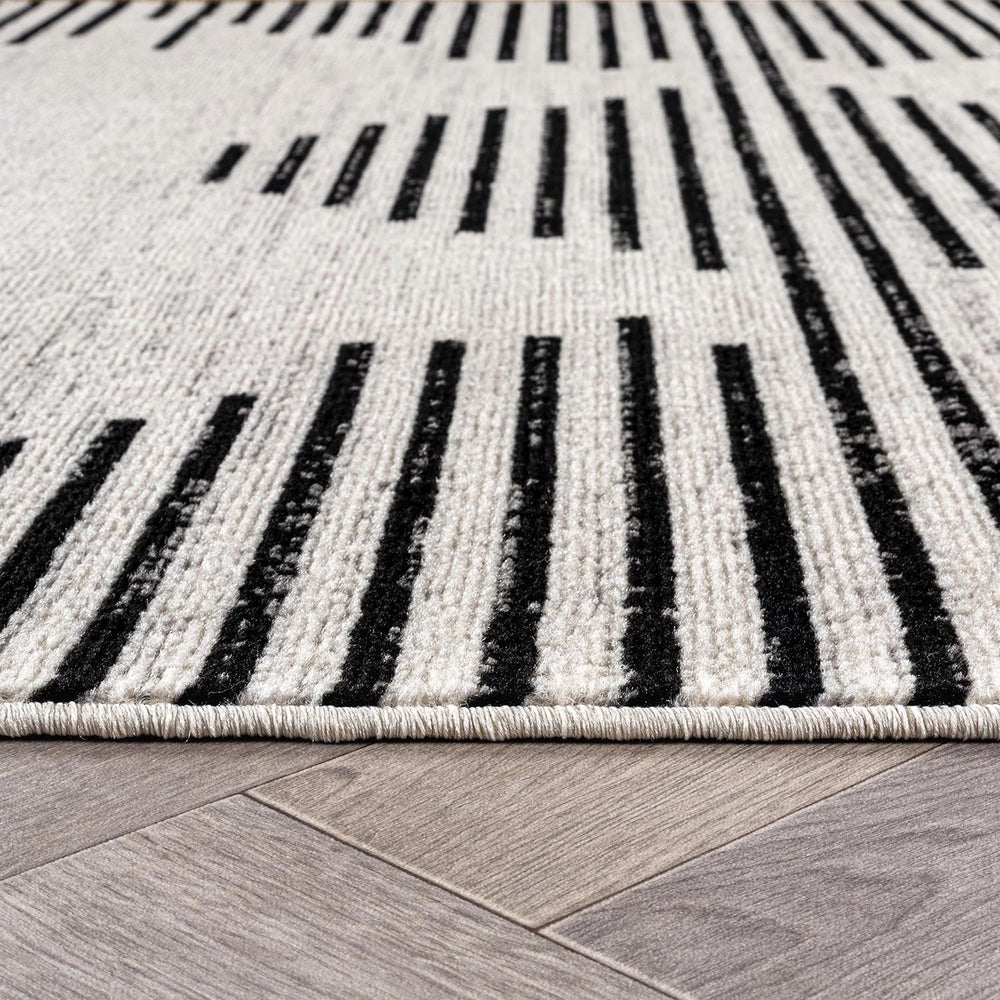 Modern Abstract Indoor Runner Rug Cream 2'3" x 12'
