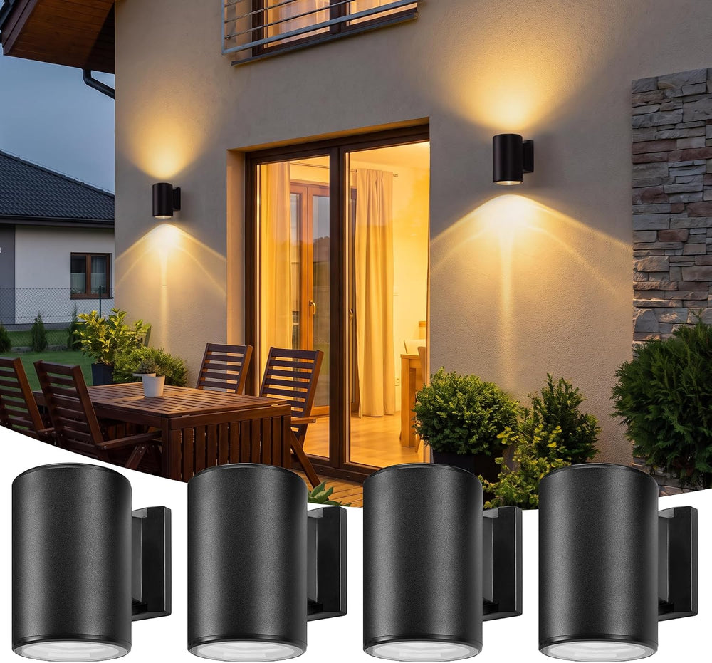 Solar Wall Lights Outdoor, Up & Down Modern Sconce Lights 4 Pack