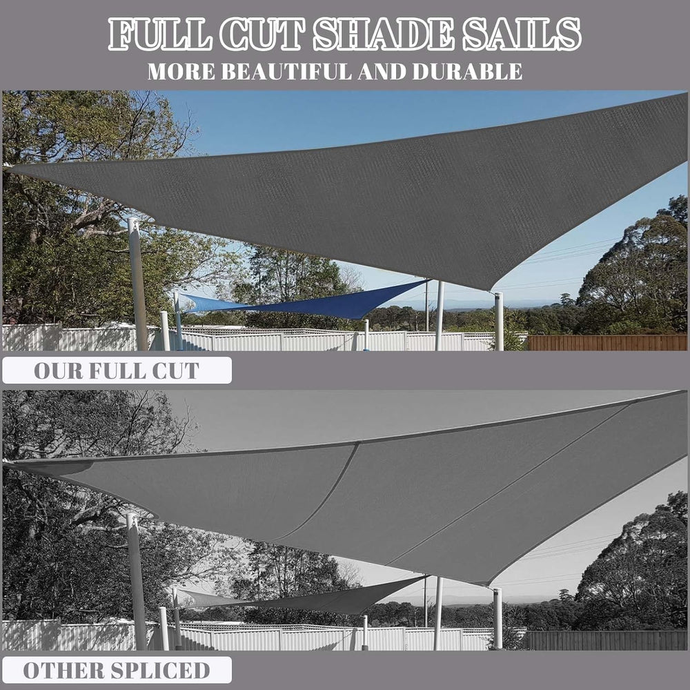 Cool Area Sun Shade Sail for Patio Backyard, Rectangle 12x16ft, Dark Grey