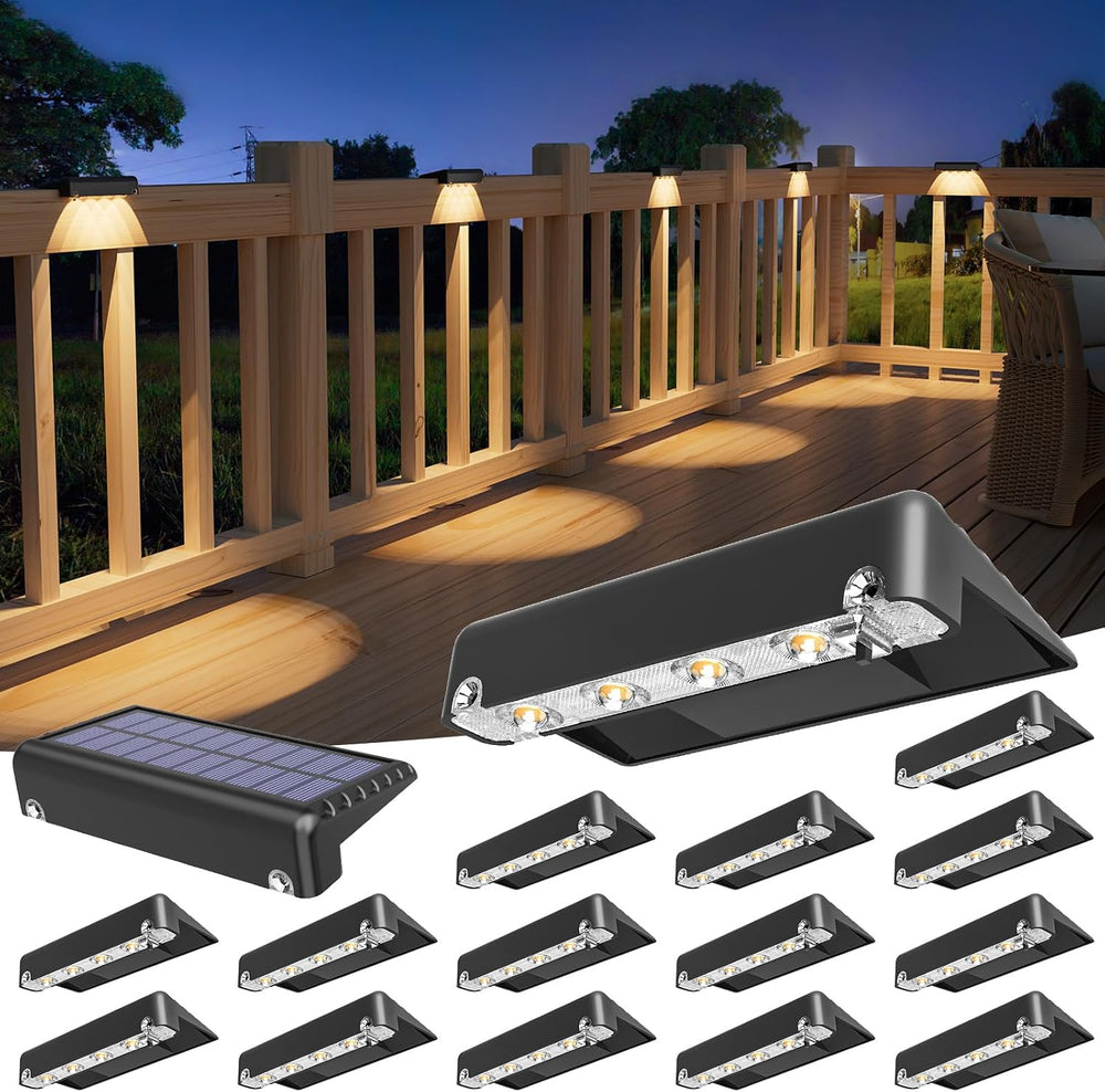 VOLISUN Solar Deck Lights Outdoor 16Pack, Warm White Solar Stair Lights