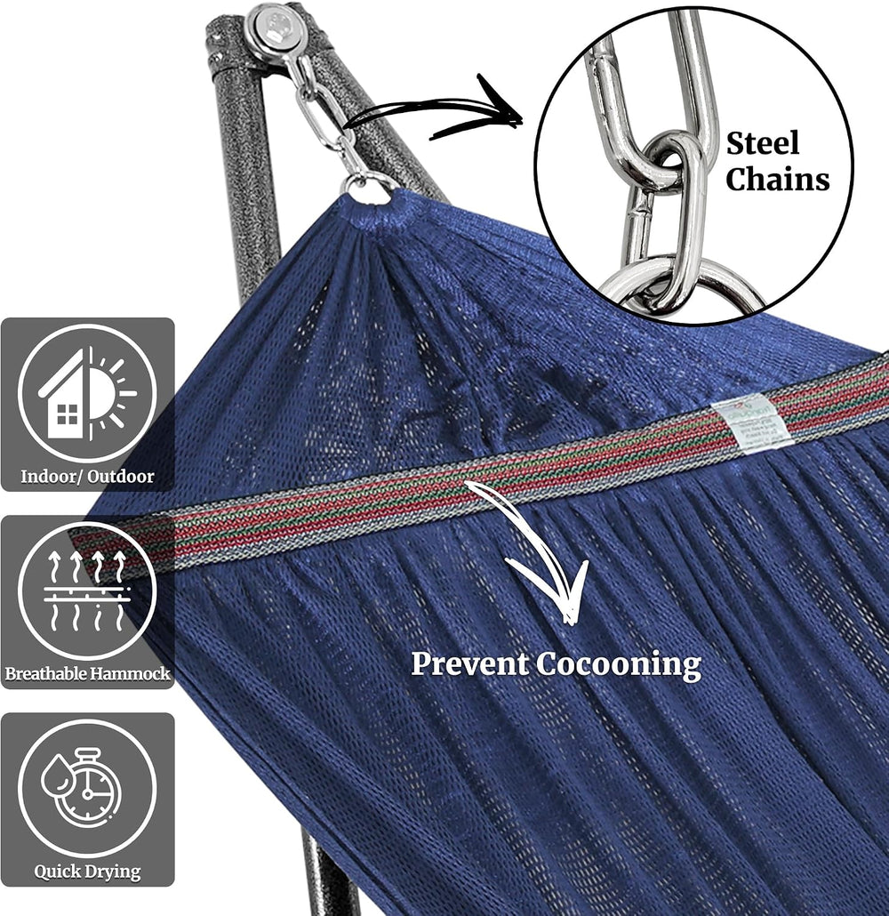 Tranquillo Universal Double Hammock with Stand Included for 2 Persons/Foldabl...