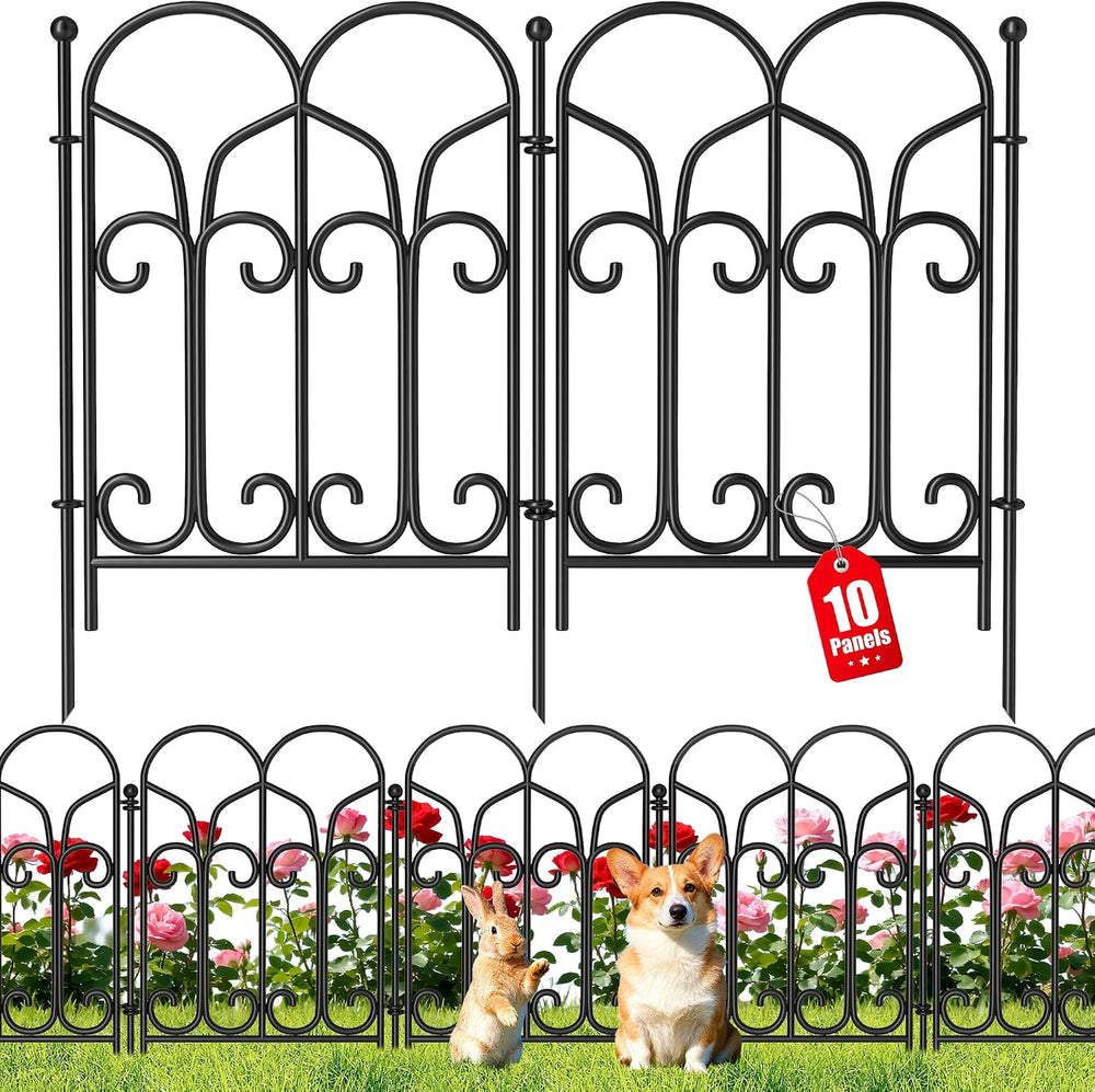 AMAGABELI 10 Panels 17in(H)×10ft(L) Decorative Garden Fences and Borders for ...