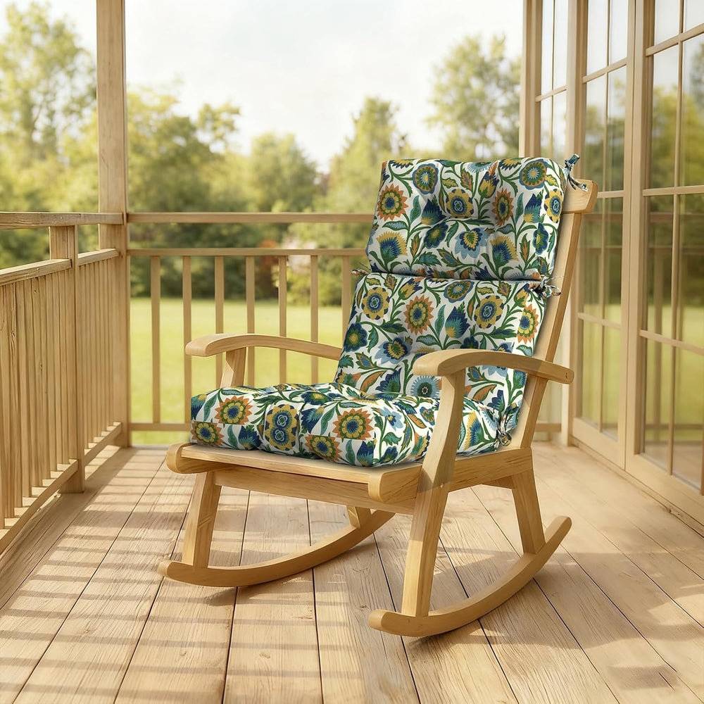 DYTXIII Outdoor High Back Chair Cushions Set of 2, Water Repellent Tufted Roc...