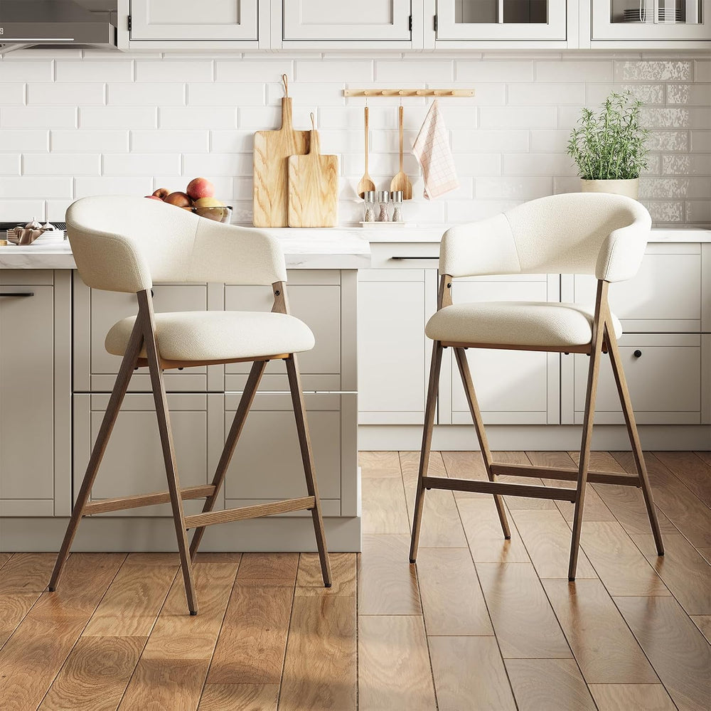 COLAMY Bar Stools Set of 2, 26" Counter Height Barstools with Backs, Mod...