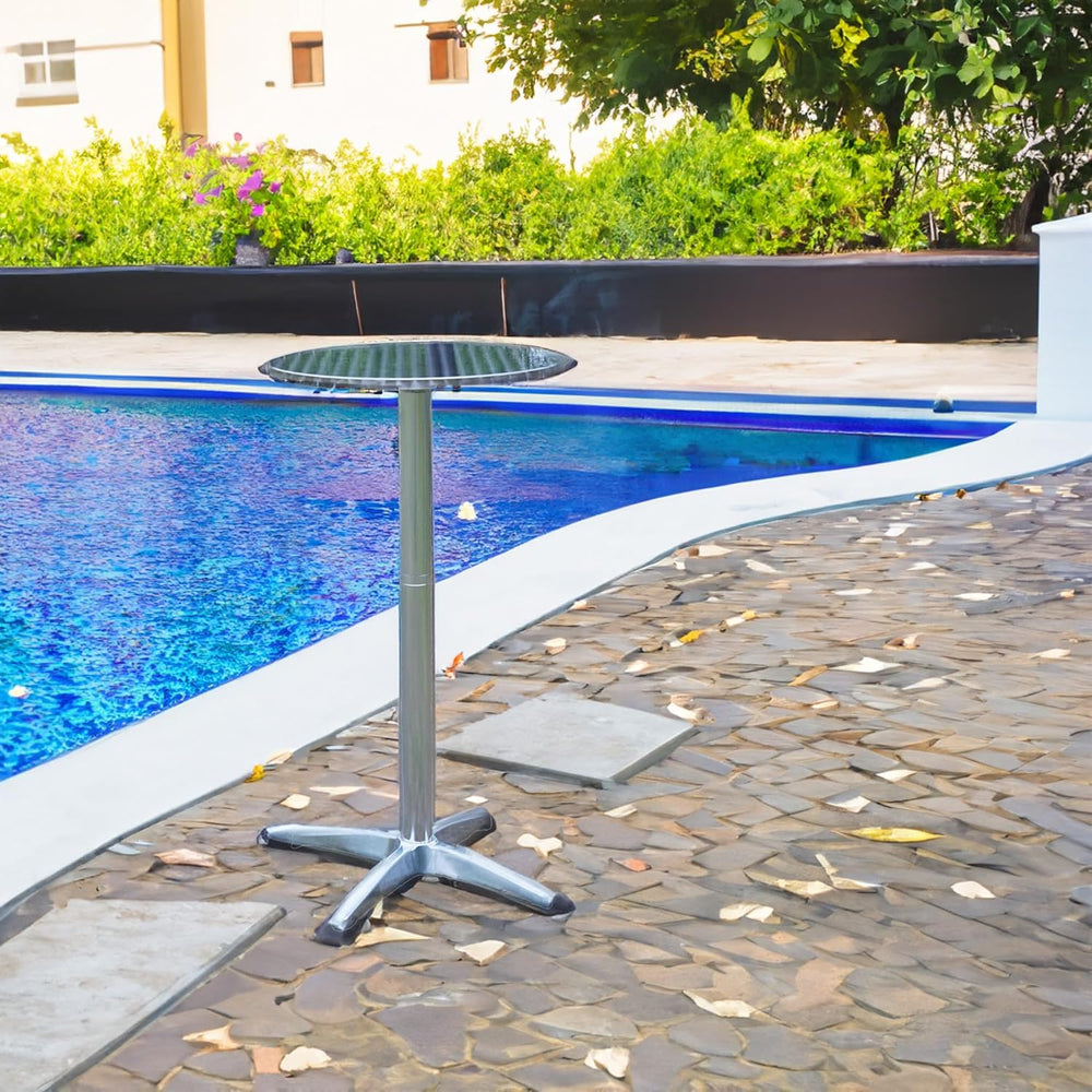 BTEXPERT Aluminum Indoor Outdoor 23.75" Round Restaurant Bar Height 44&q...