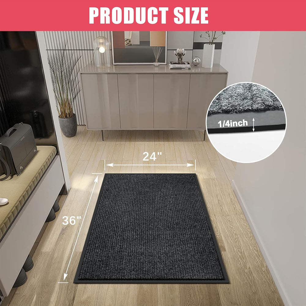 Kuyal Front Door Mat, 2'x3' Indoor Outdoor Entrance Mats