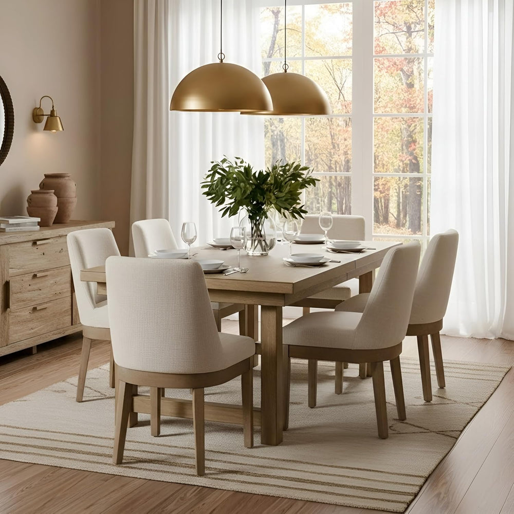RIVOVA Upholstered Dining Chairs Set of 6, Modern Wooden Dining Room Chair Li...