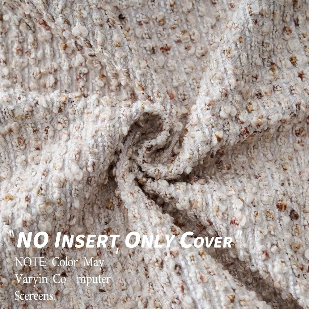 LIGICKY Pack of 2 Textured Boucle Throw Pillow Covers Decorative Modern Accen...
