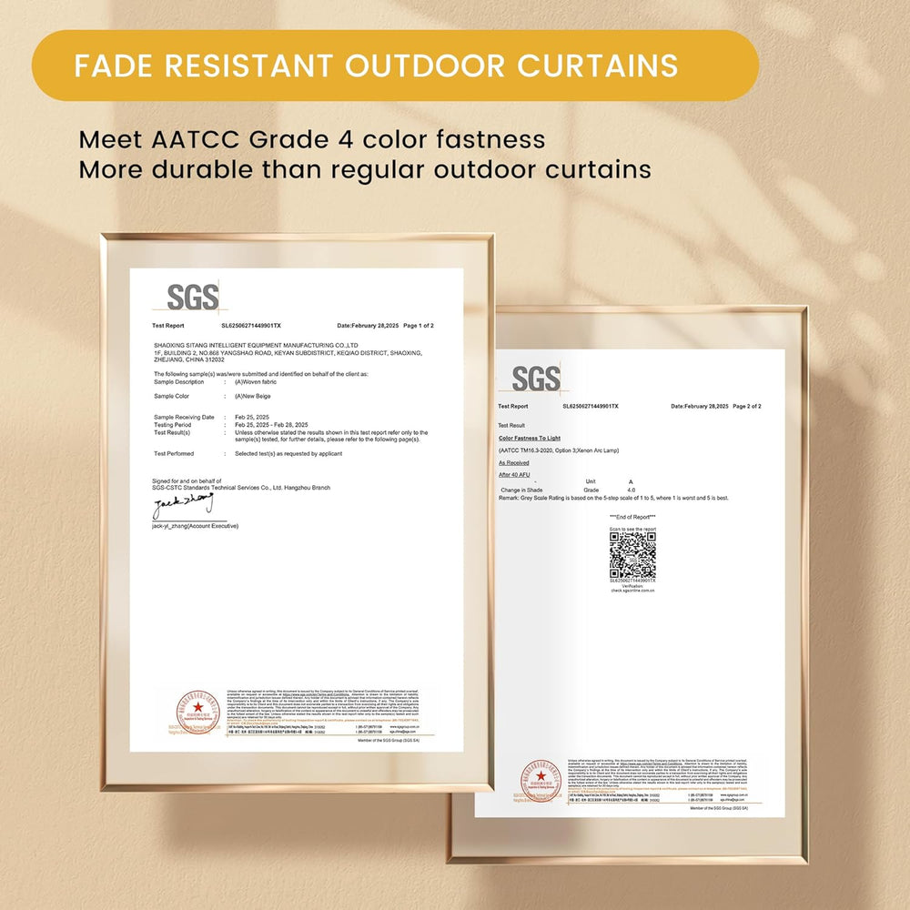 RYB HOME 2 Panels Fade Resistant Outdoor Curtains for Waterproof Blackout