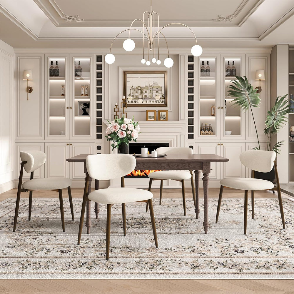 MALOL Dining Chairs Set of 4, Curved Back Kitchen Room Chairs with Metal Legs...