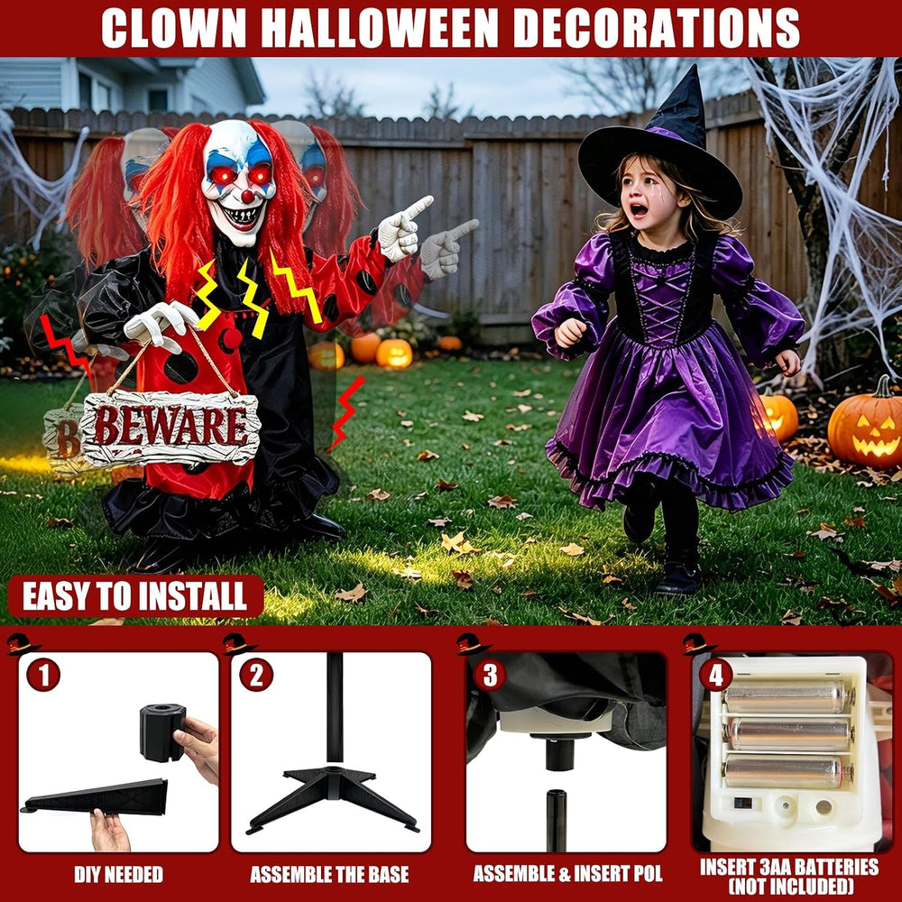 40'' Halloween Animatronics Groundbreaker Decorations Outdoor Scary C...