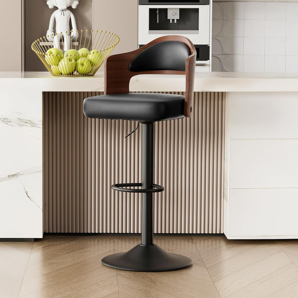 Swivel Bar Stools Set of 3,Bentwood Adjustable Height Barstools