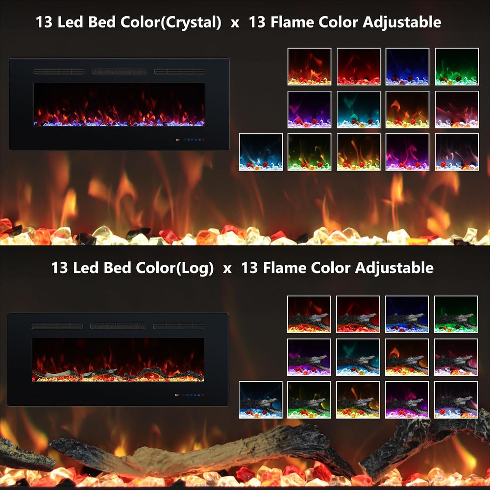 Valuxhome 42 Inches Wall Mounted and Recessed Fireplaces Insert