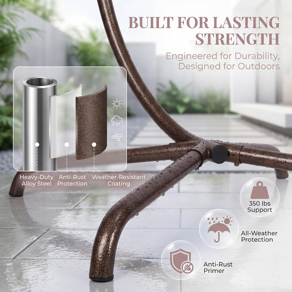 BULEXYARD Egg Swing Chair with Stand, Outdoor Hanging Egg Chair with Stand