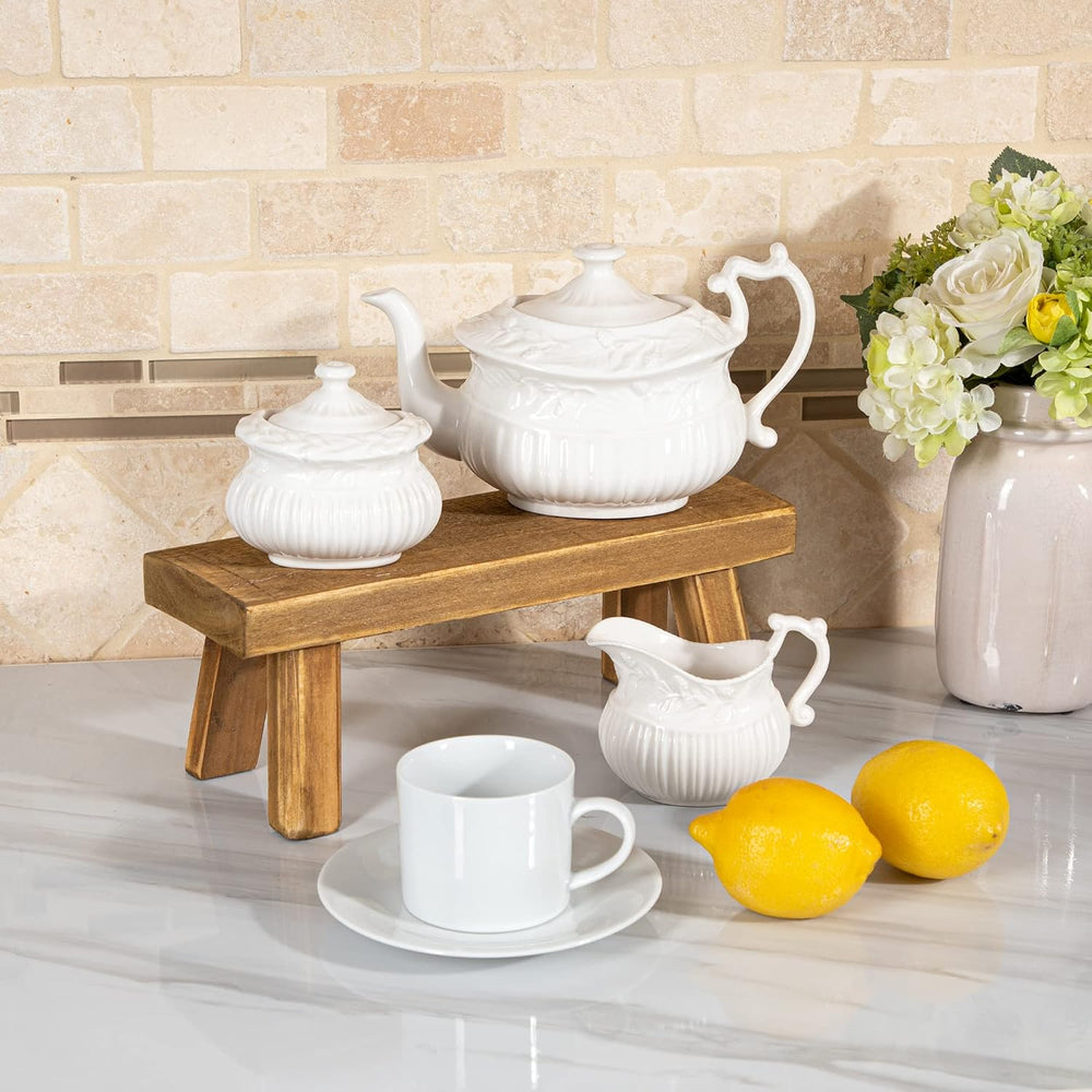 Rustix Mini Wooden Stool - Rustic Decorative Rectangular Mini Pedestal - Idea...