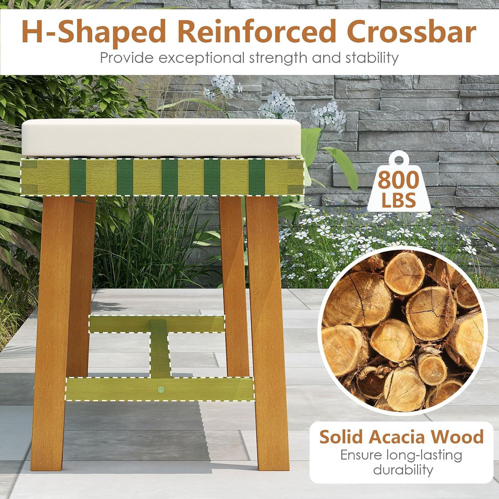 Tangkula 6 Piece Patio Dining Set for 5-6 People, 63” Outdoor Acacia Wood Tab...