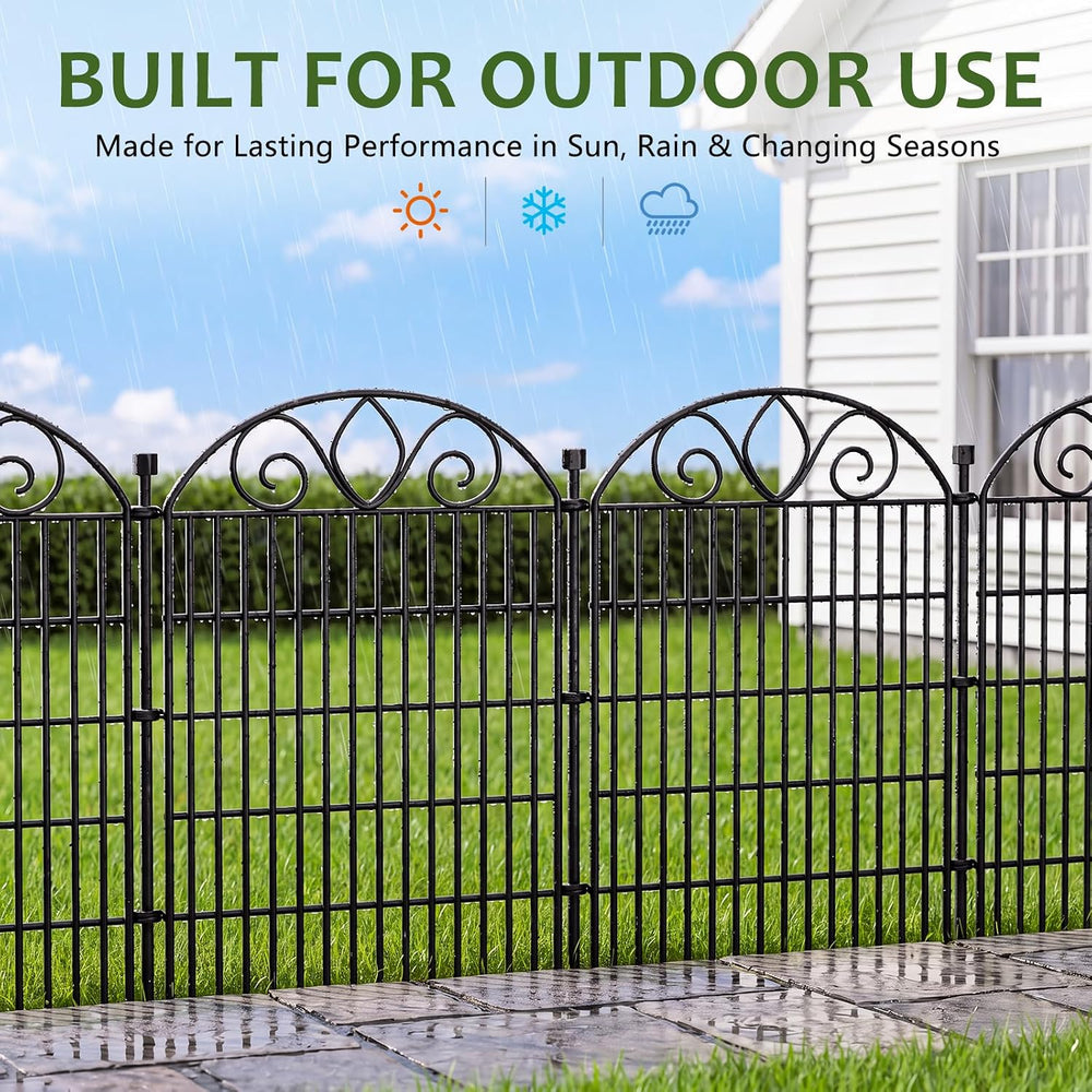 No Dig Garden Fence, Outdoor Dog Fence for Yard, 34in, 10Panels