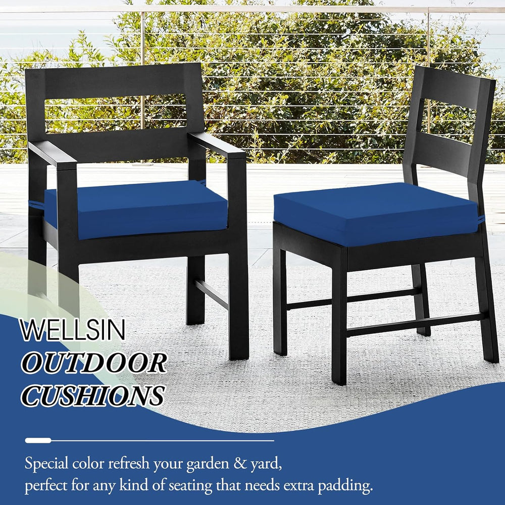 Wellsin Outdoor Chair Cushions for Patio Furniture, 3-Year Color Fastness Pat...