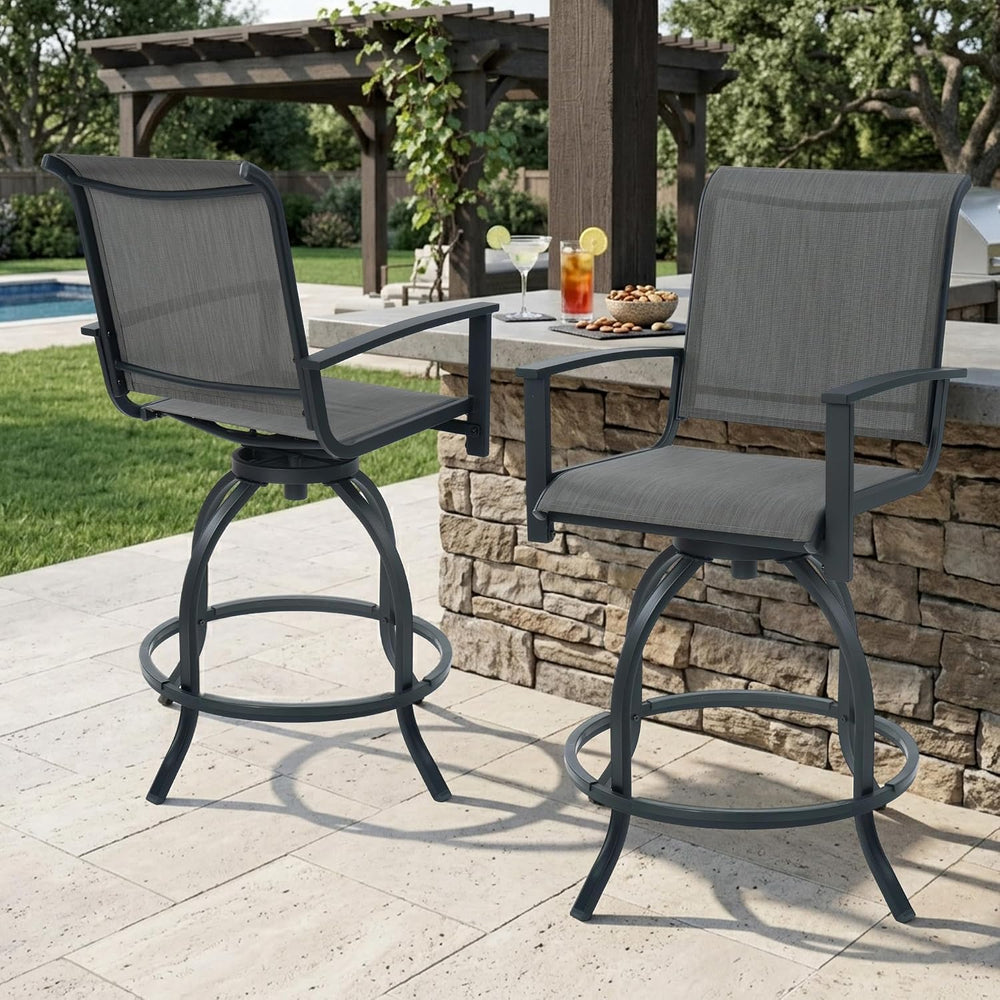 Kozyard Outdoor Swivel Bar Stools Set of 2