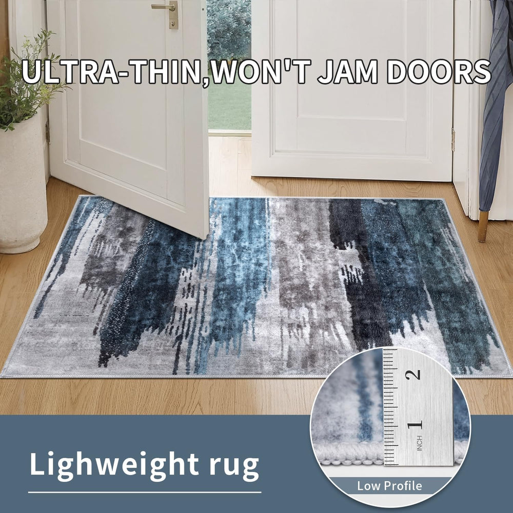 Ciicool 10x14 Area Rug Living Room Rug, Modern Abstract Washable Soft Navy