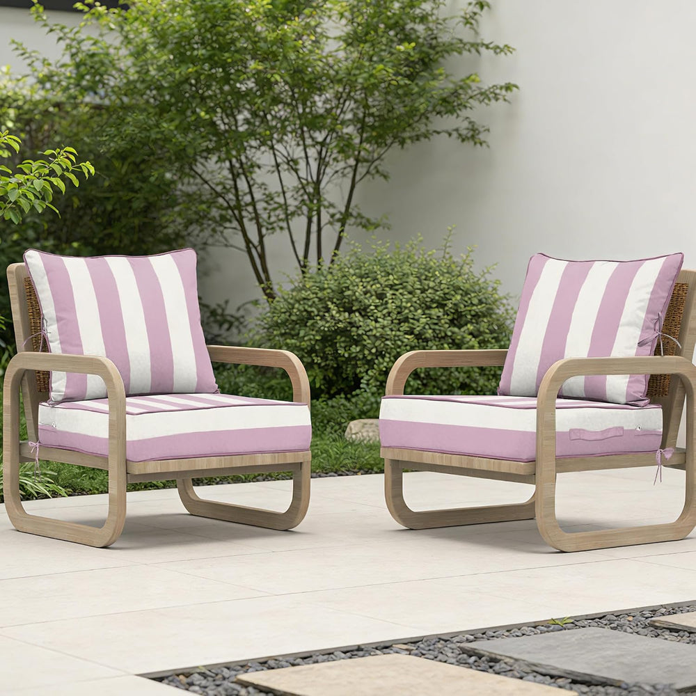 22x24 Outdoor Chair Cushions Set of 2, Waterproof Deep Seat Cushions for Pati...