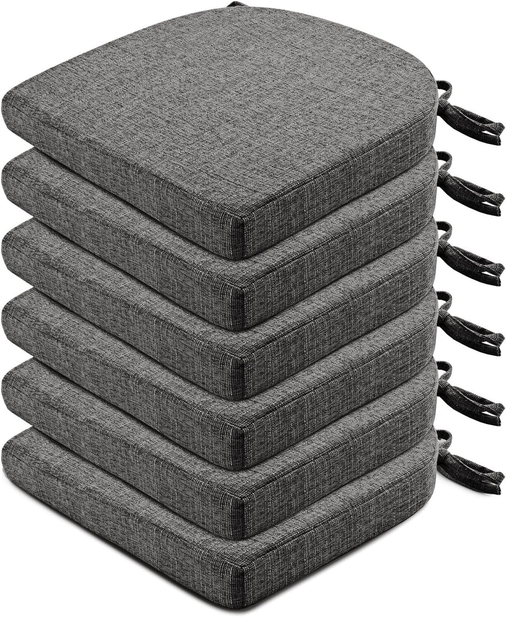 Wellsin Chair Cushions for Dining Chairs 6 Pack - Kitchen Chair Cushions with...