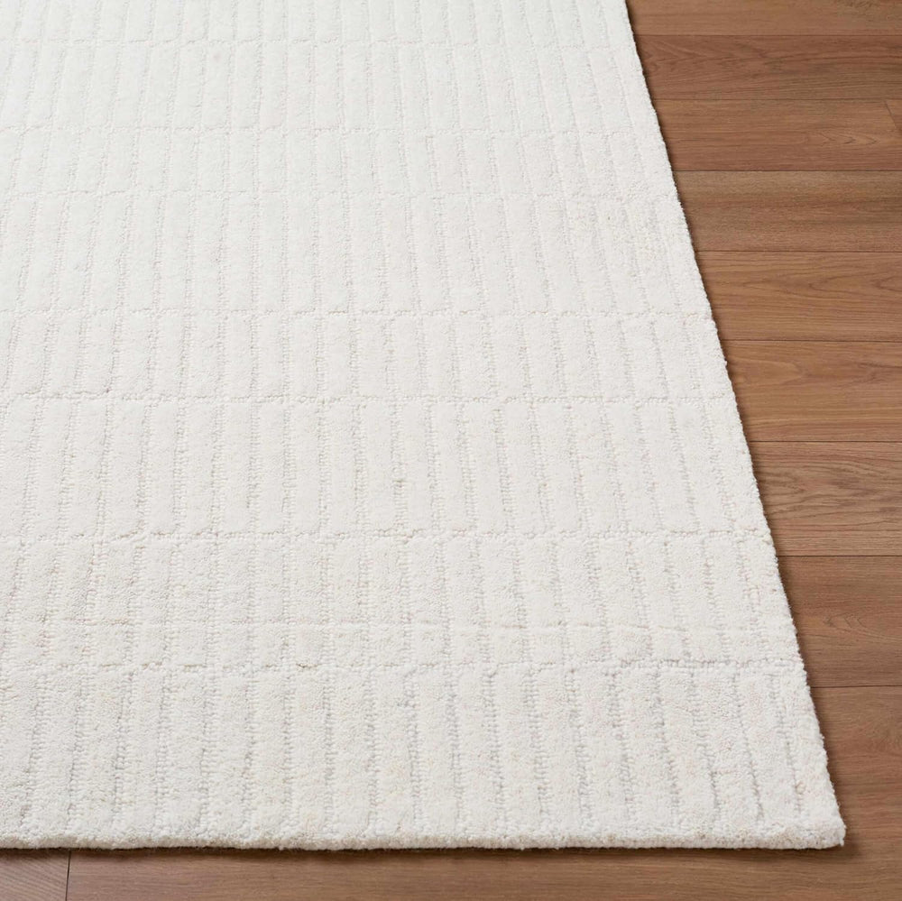 Hauteloom Finial Wool Living Room, Bedroom Area Rug - Neutral Modern Minimali...