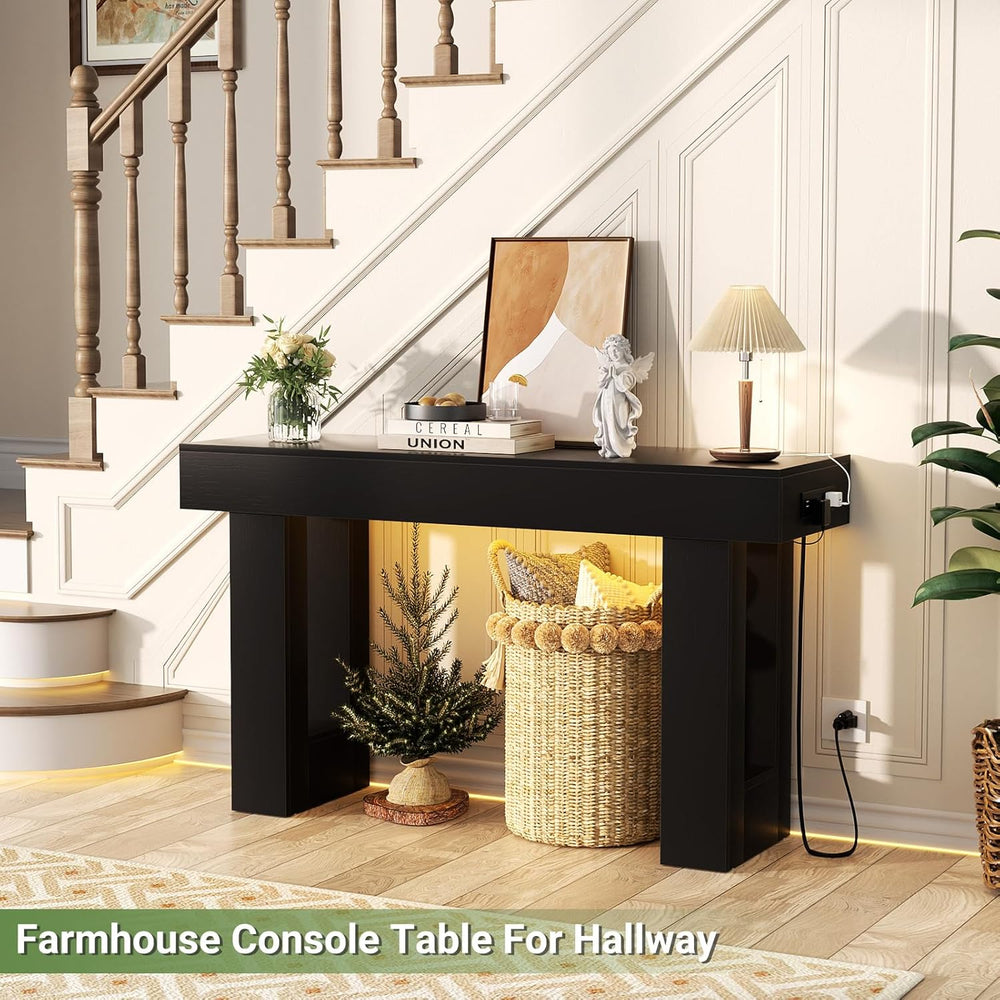Unikito 47" Entryway Table with Sensor Light & AC Outlets with USB-C...