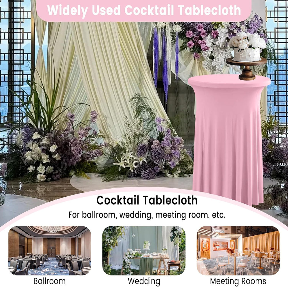 Qubjus 2 Pack Cocktail Tablecloths Stretch Table Skirt - 32x43 inch Bar High ...
