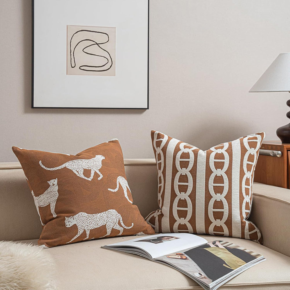 Croker Horse 20x20'' Inches Throw Pillow Cushion Cover - Leopard Chee...