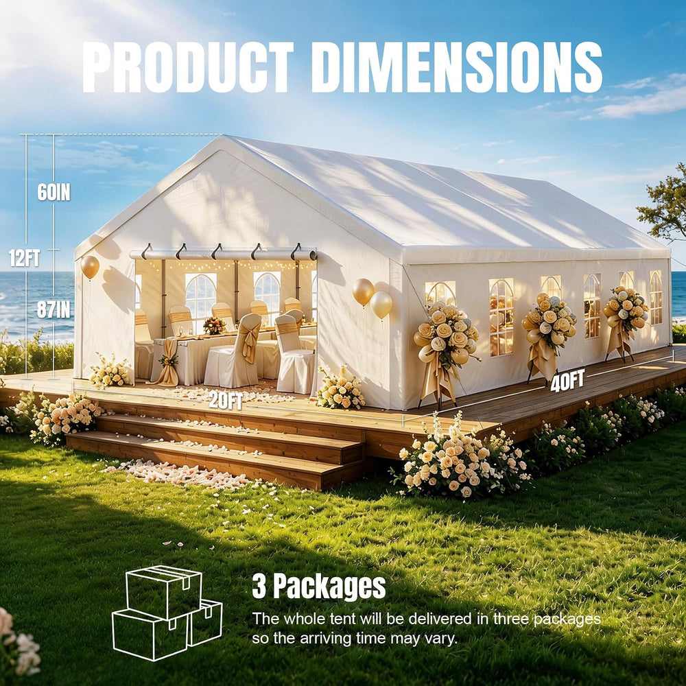 20x40 ft Party Tent Heavy Duty, Large Tents for Parties, Wedding and Event, C...