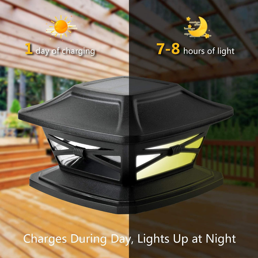 Davinci Flexfit Solar Outdoor Post Cap Lights, 4x4 5x5 6x6, Bright LED, 4PK